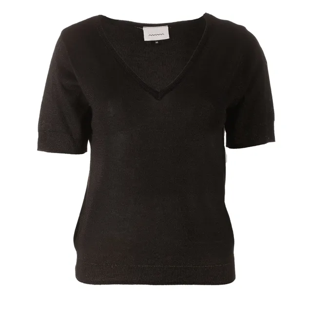 Pull manche courte noir femme taille M à L