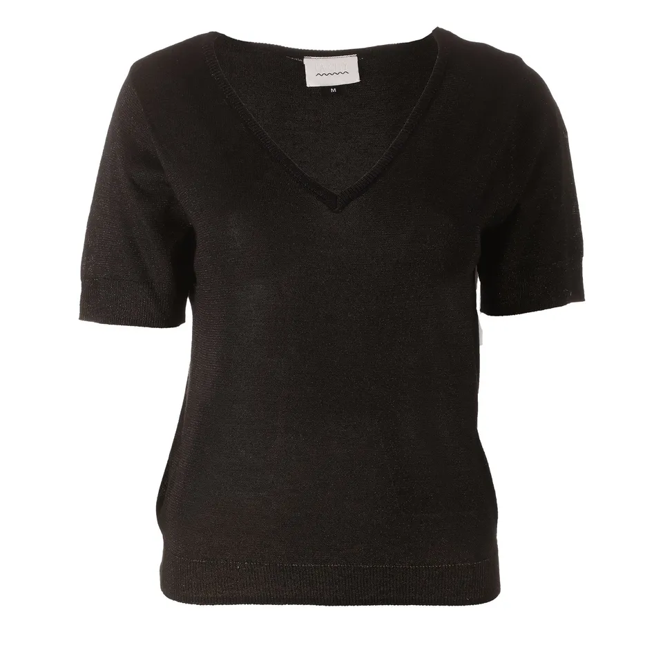 Pull manche courte noir femme taille M à L