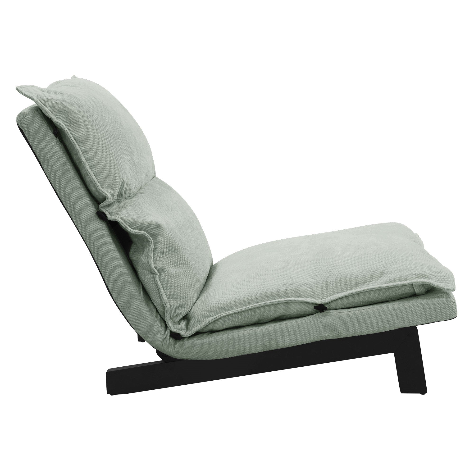 ECD Germany ML-Design Fauteuil de Sol Lin Gris-Vert Dossier