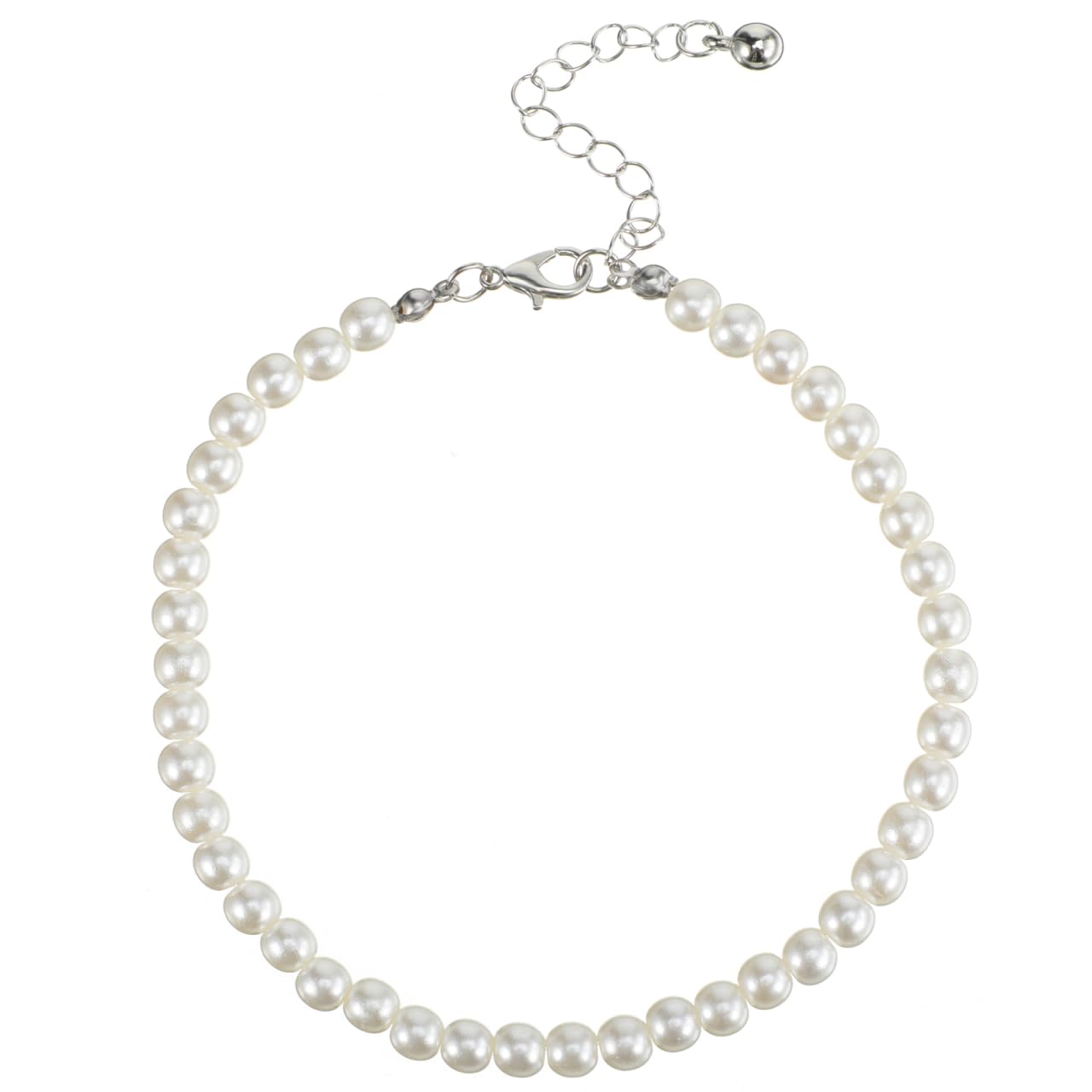 Milisten Festival bracelet cheville perles blanches 25-30 cm femme