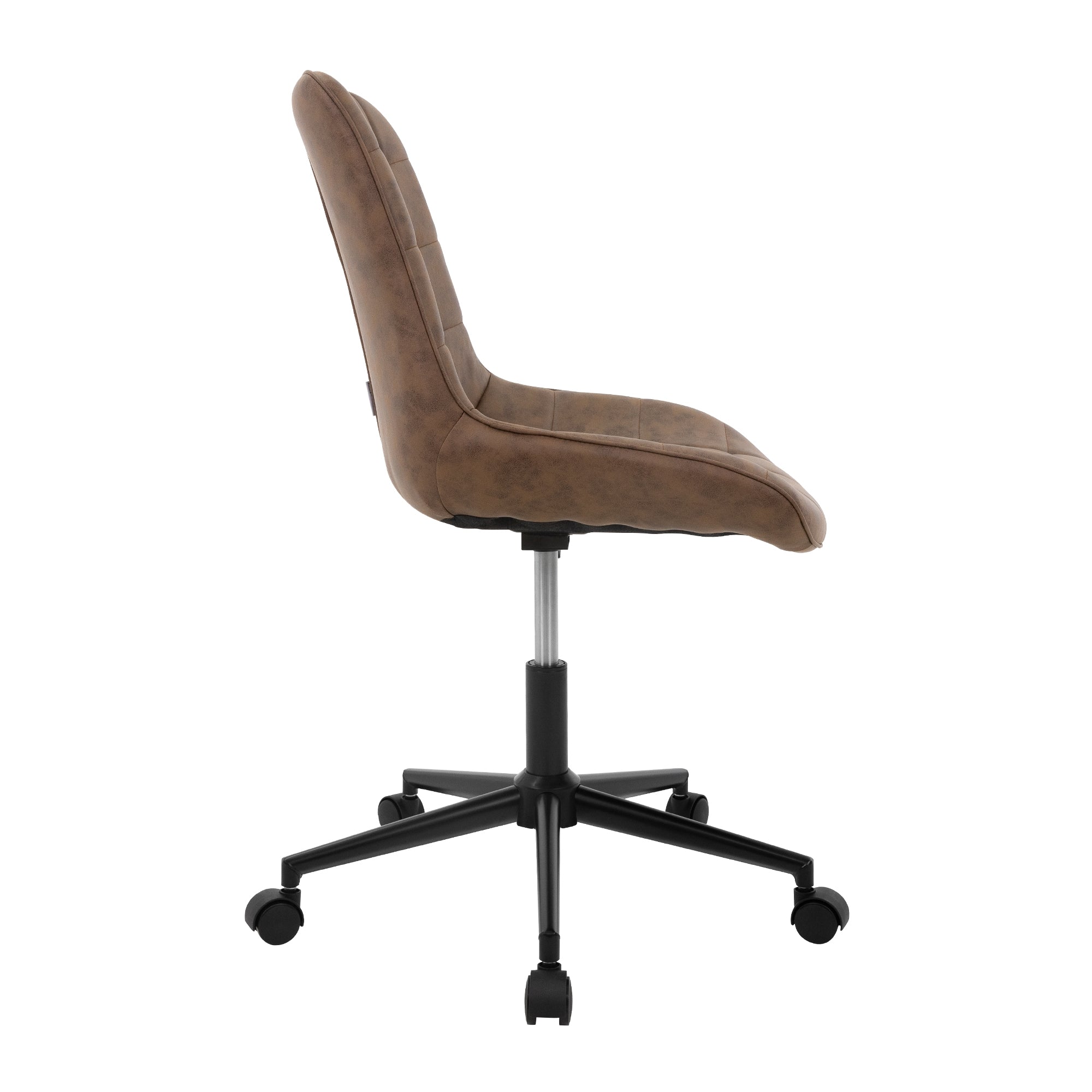 ML-Design Chaise bureau à roulettes marron simili cuir