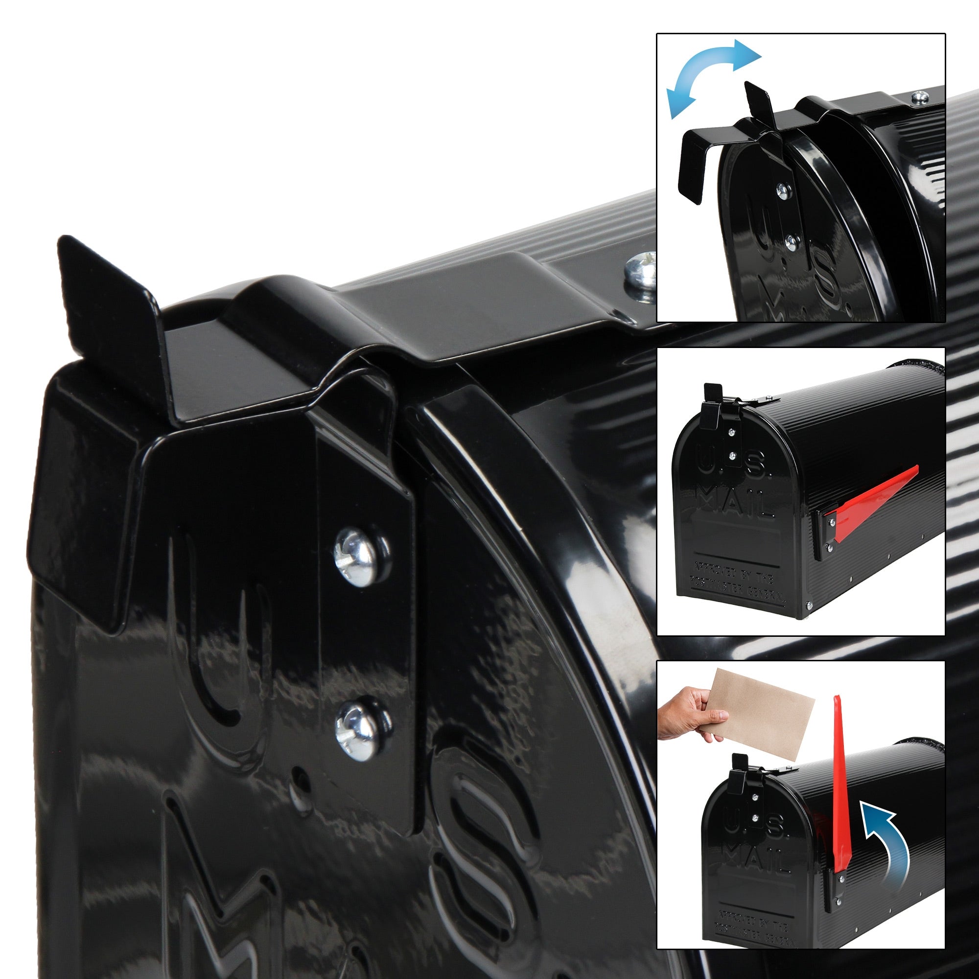 ECD Germany ML-Design Boîte aux lettres US noire aluminium