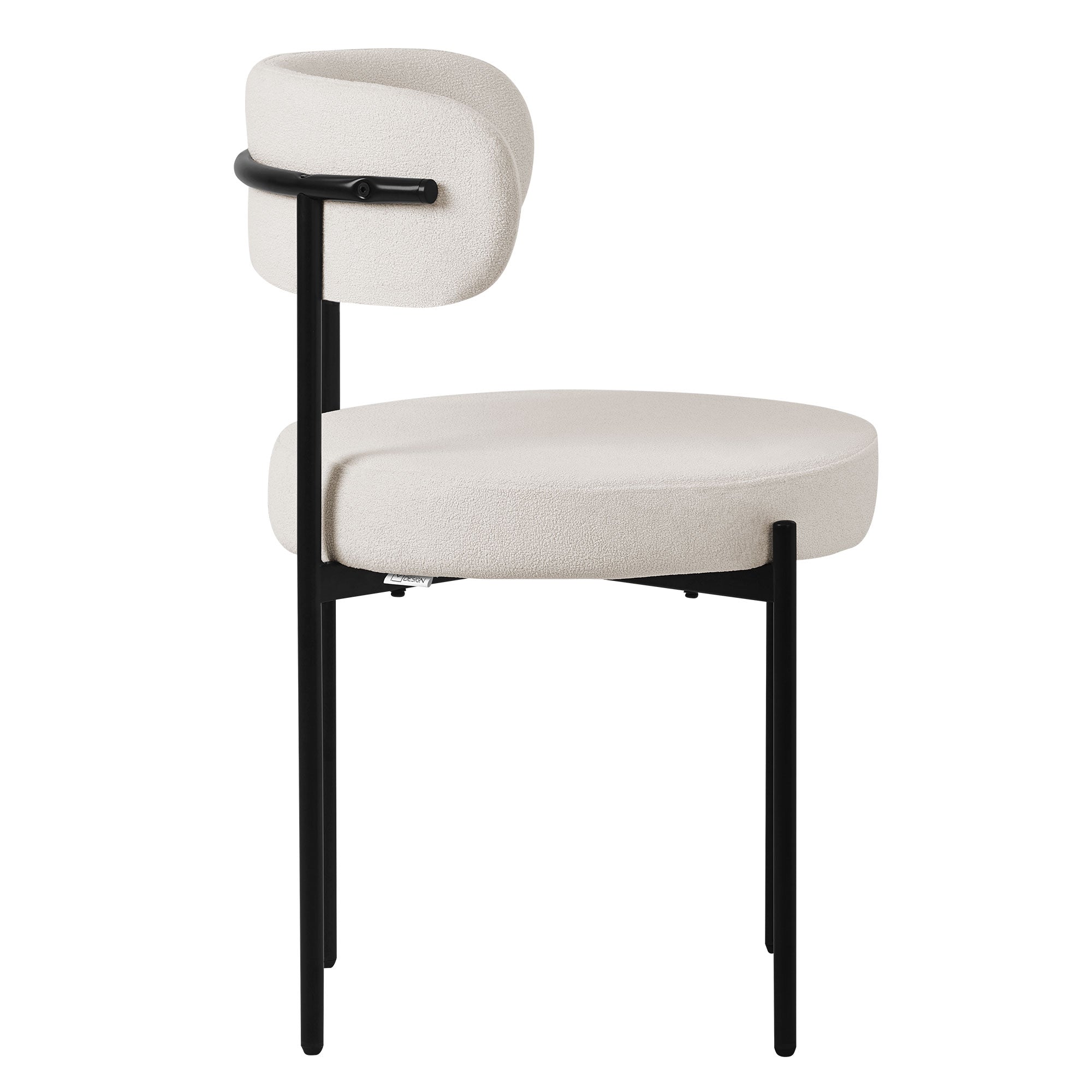 ECD Germany ML-Design lot 2 chaises bouclette marron 53x50x78