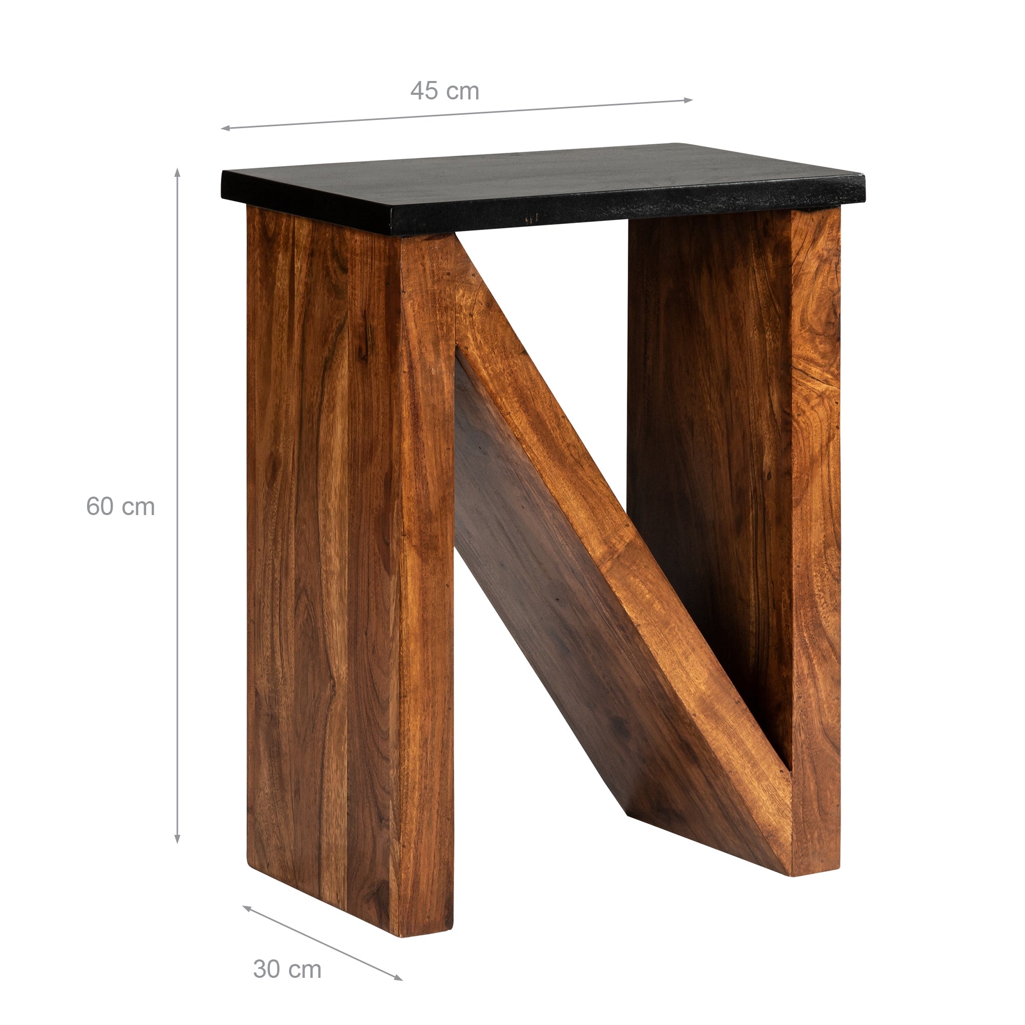 ECD Germany Neuss N table d'appoint bois marron 45x30x60