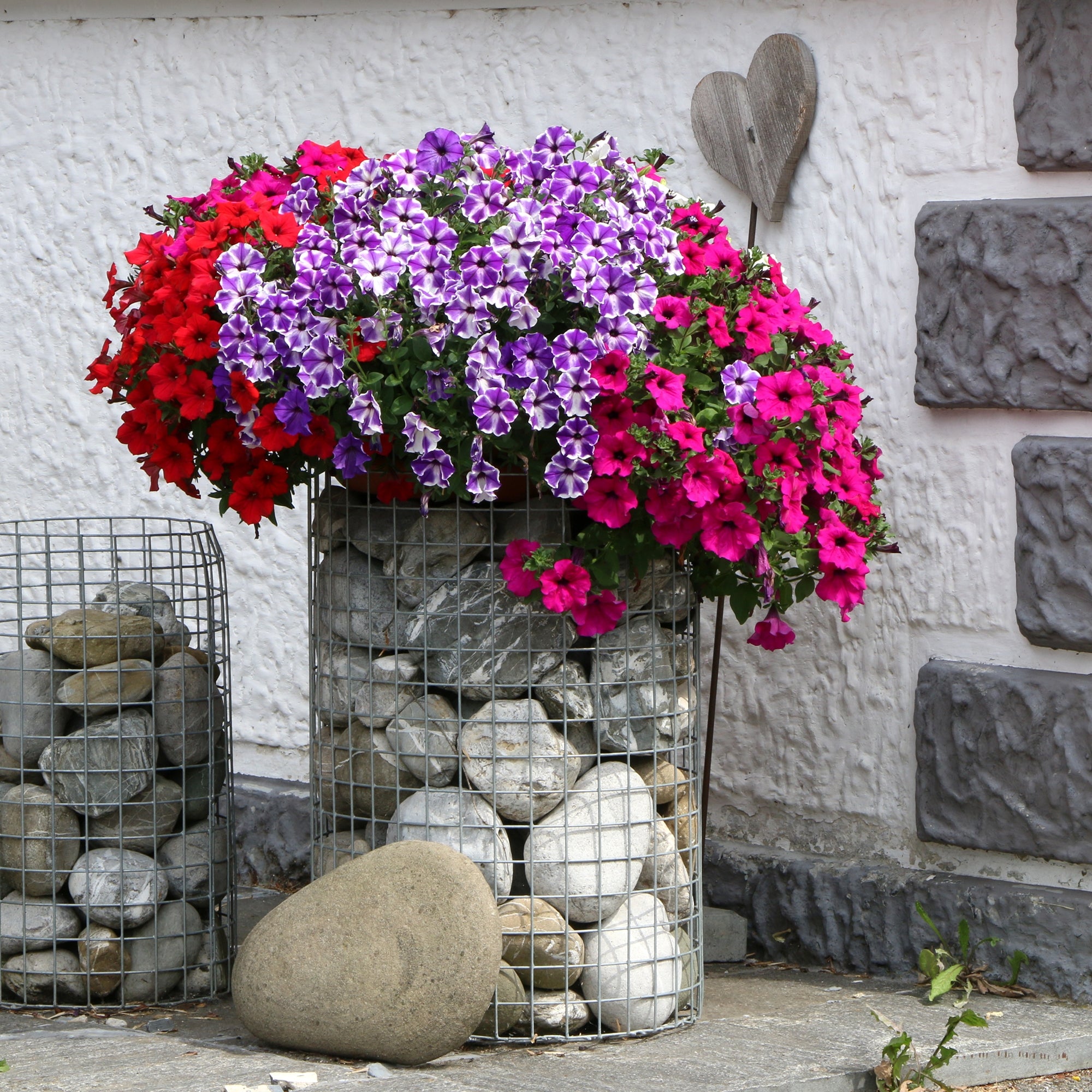 ECD Germany Garten gabion colonne ronde Ø35x100 cm galvanisé