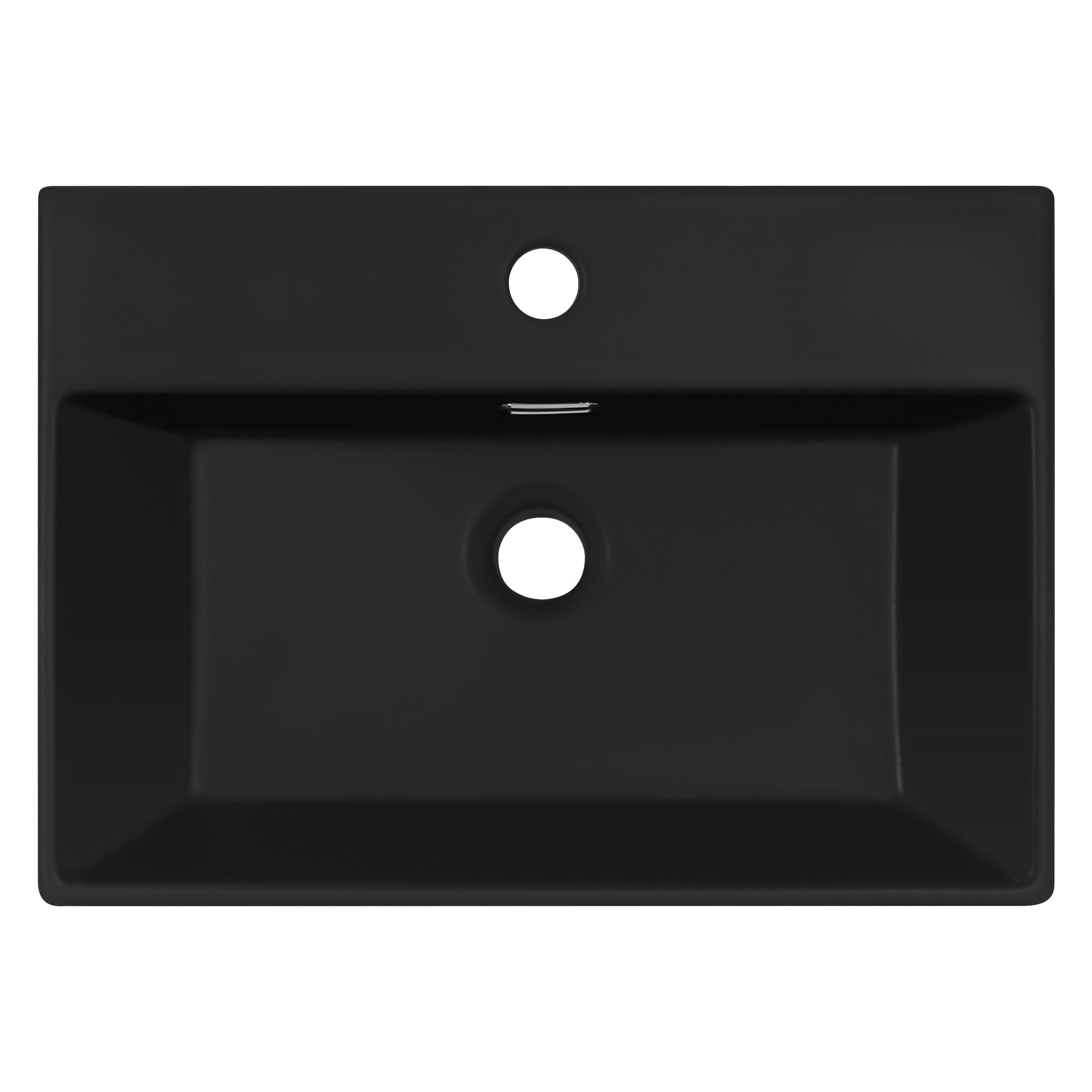 LuxeBath lavabo céramique noir 51,5x36x13 cm bonde trop-plein