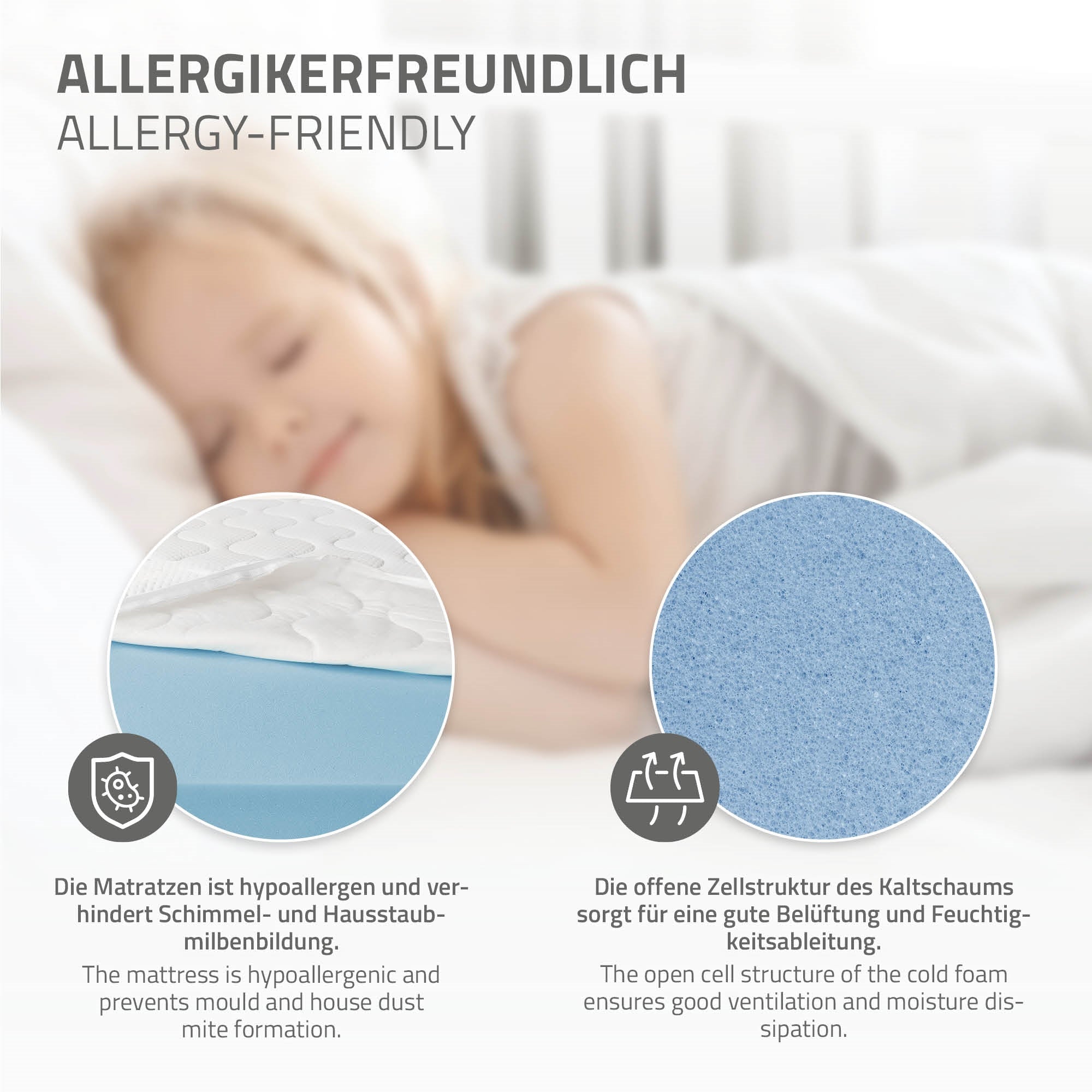 ECD Germany Kinder lit enfant 90x200 blanc matelas 16 cm pin