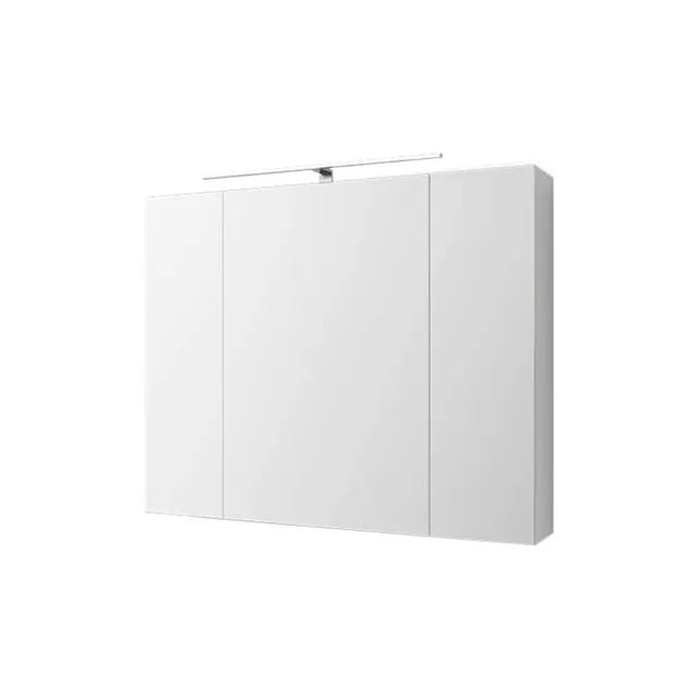 ML-Design armoire miroir LED 3 portes blanche 90,4x72x15