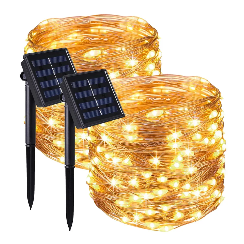 Red Deco Skinny Solar lot 2 guirlandes cuivre 100 LED 11,9m