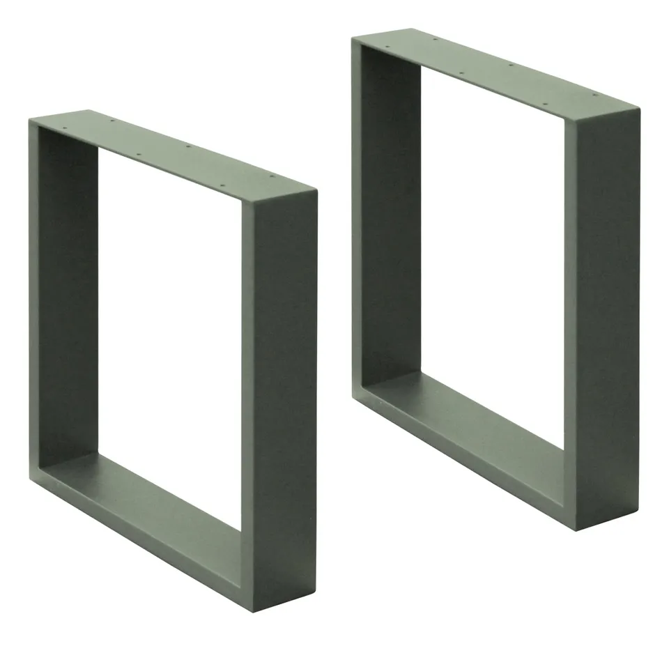 ECD Germany Möbel Pied de table acier gris lot 2 30x43 cm