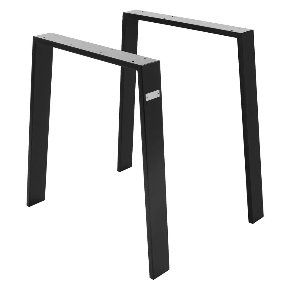 ML-Design Loft pieds table U 75x72 cm acier noir lot 2