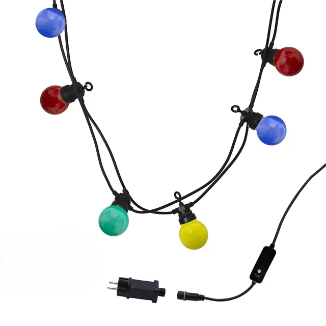 Red Deco Party Guinguette guirlande 15m 40 LED couleur