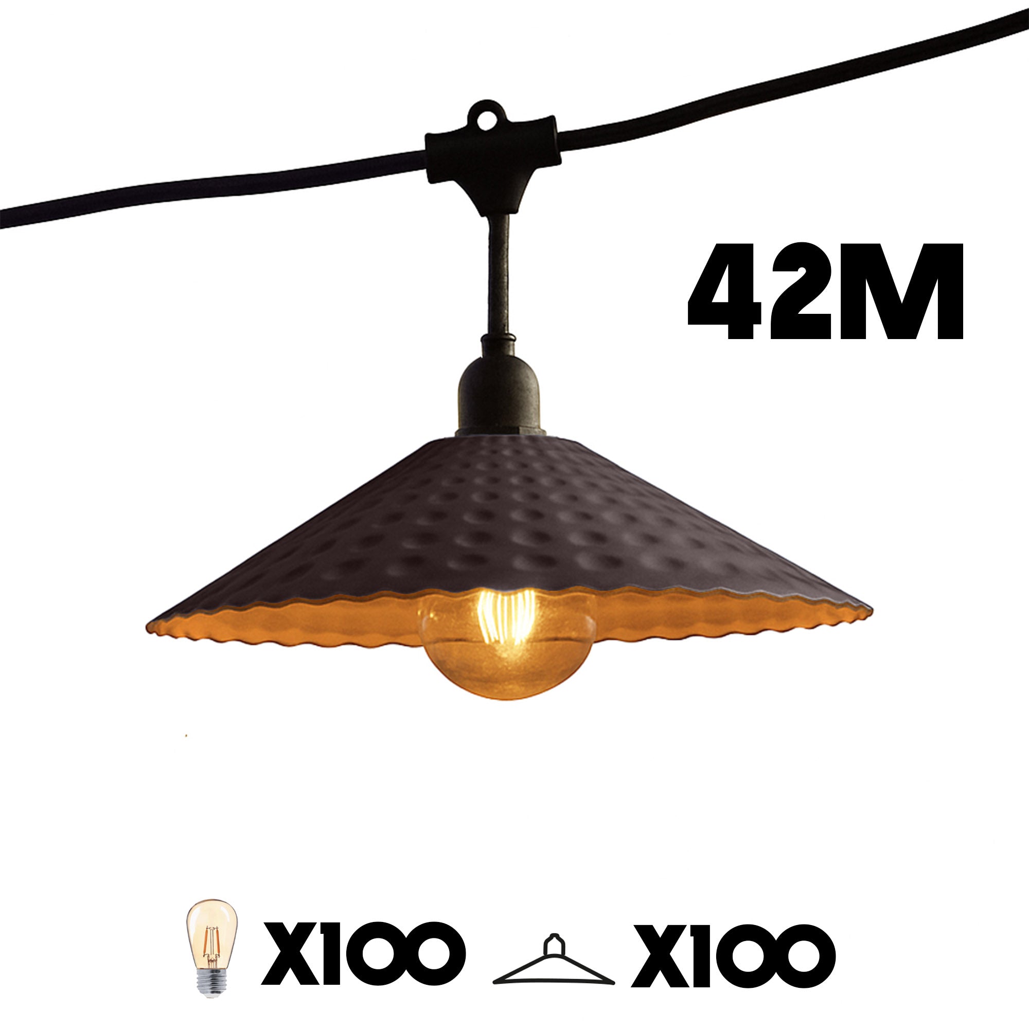 Red Deco Vinty Light guirlande lumineuse 42m 100 LED E27