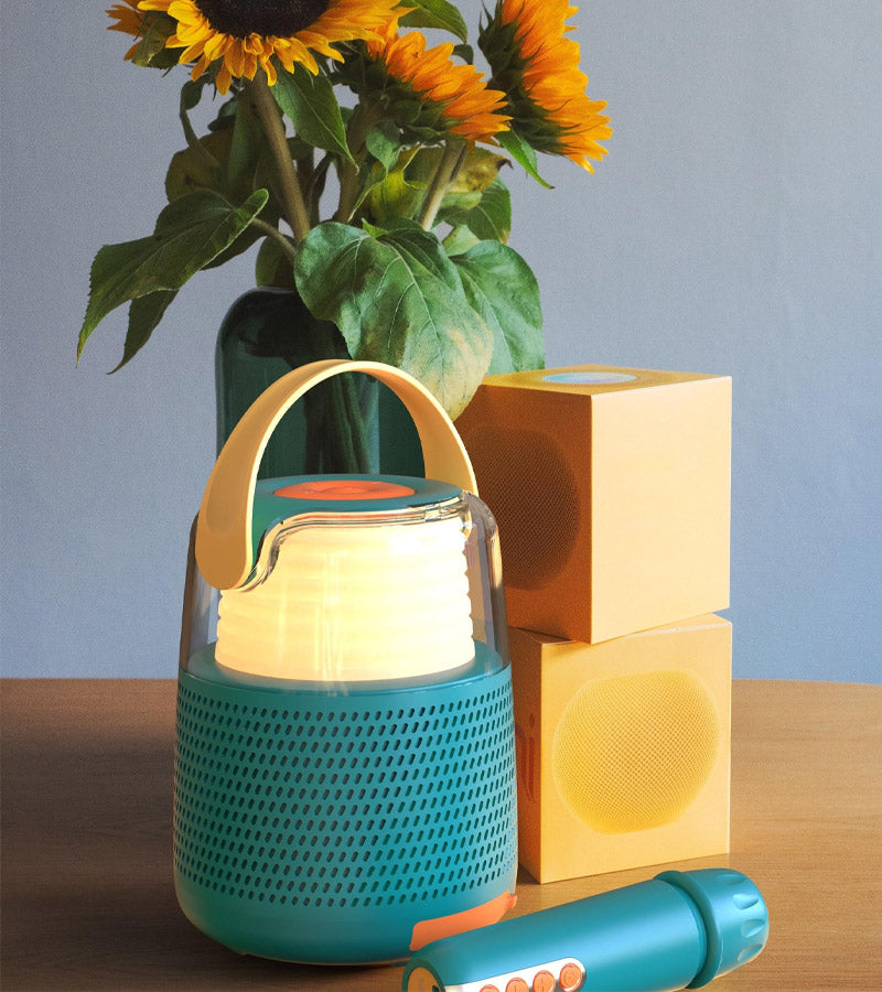 L'avant gardiste High-tech Enceinte micro karaoké bleue