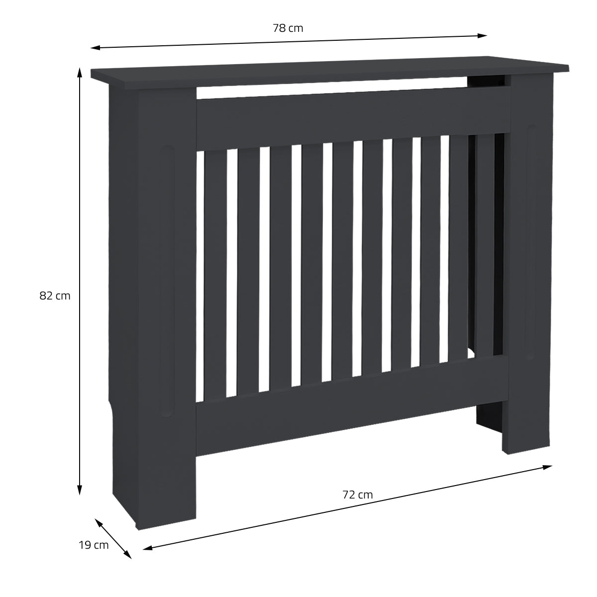 ECD Germany Heizungen Cache Radiateur 78x19x82 Anthracite MDF