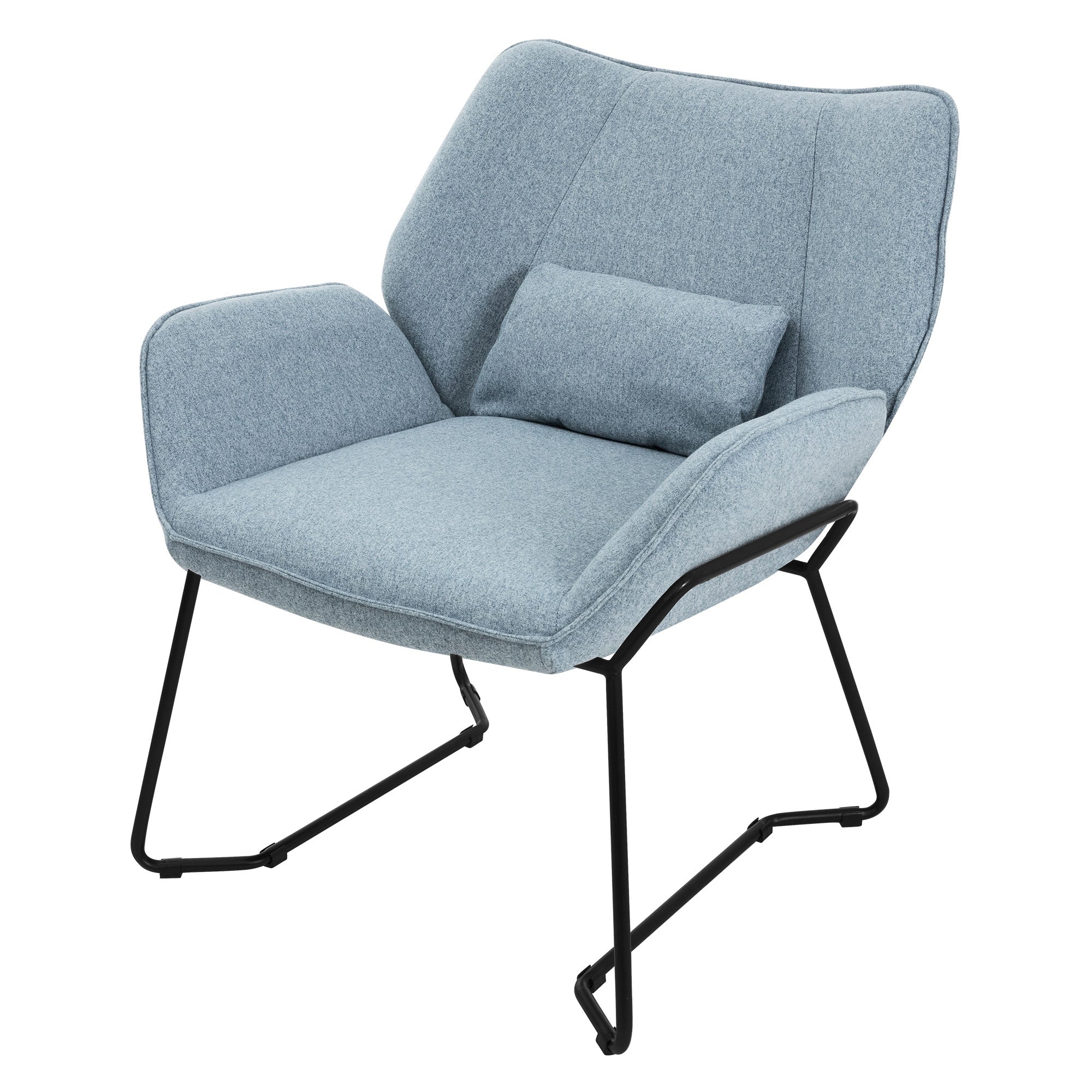 ML-Design Fauteuil détente beige lin accoudoirs + coussin