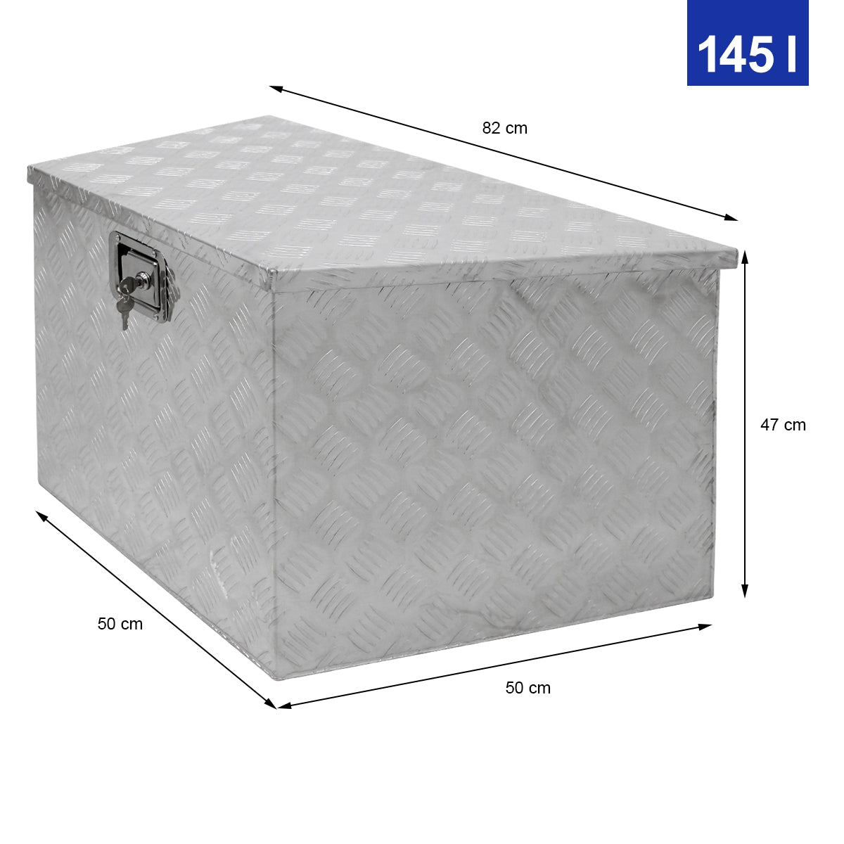 ECD Germany Werkstatt Caisse aluminium 82x50x47 cm 145 L verrouillable