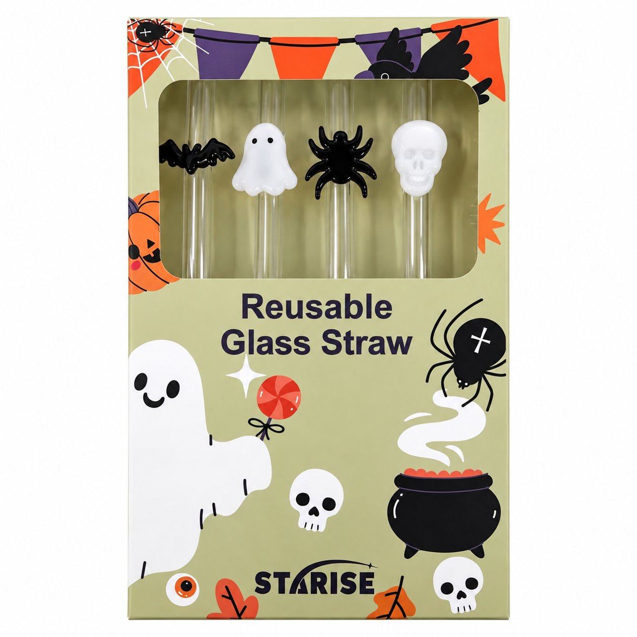 Stokomani Maison Cook Keen Pailles Verre Halloween 4 pièces