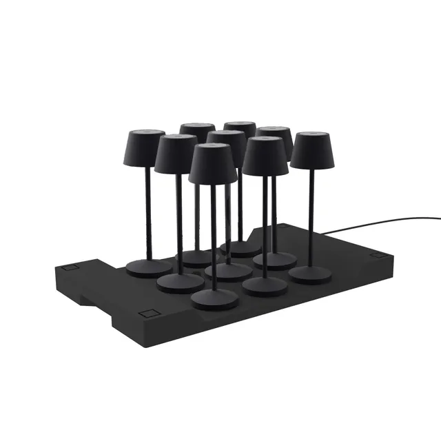 Red Deco Emily Black lot 9 lampes table sans fil H25cm