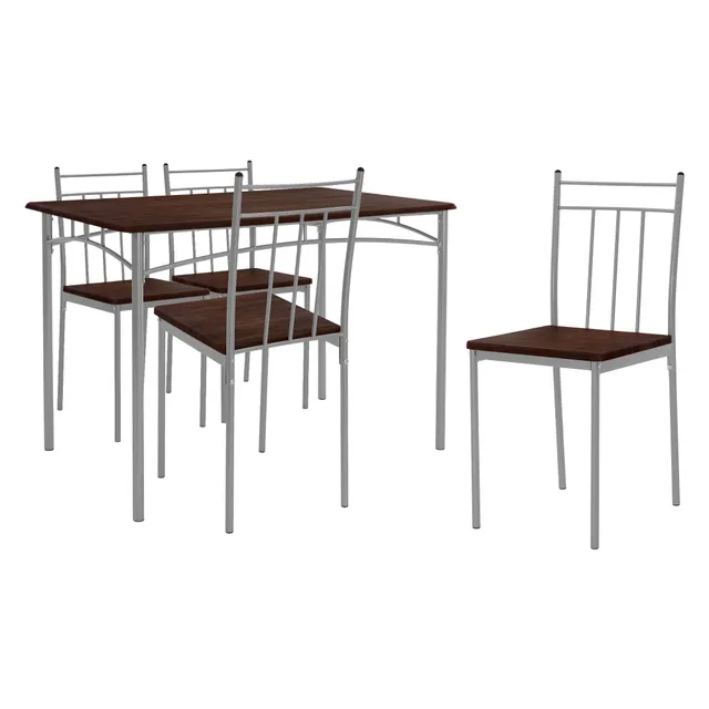 ECD Germany Möbel ensemble salle à manger 5 pièces marron foncé bois