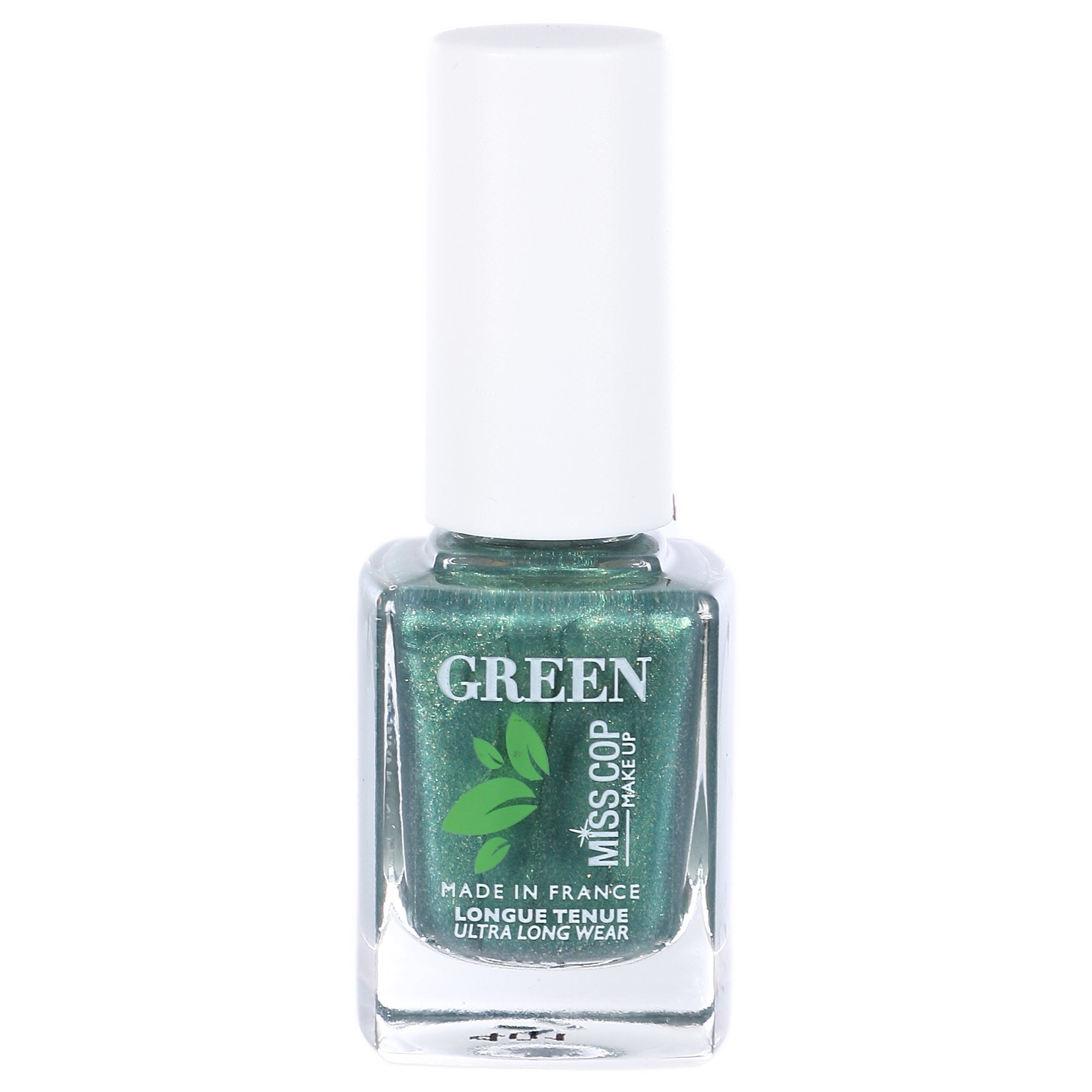 Miss Cop vernis à ongles vert impérial pailleté