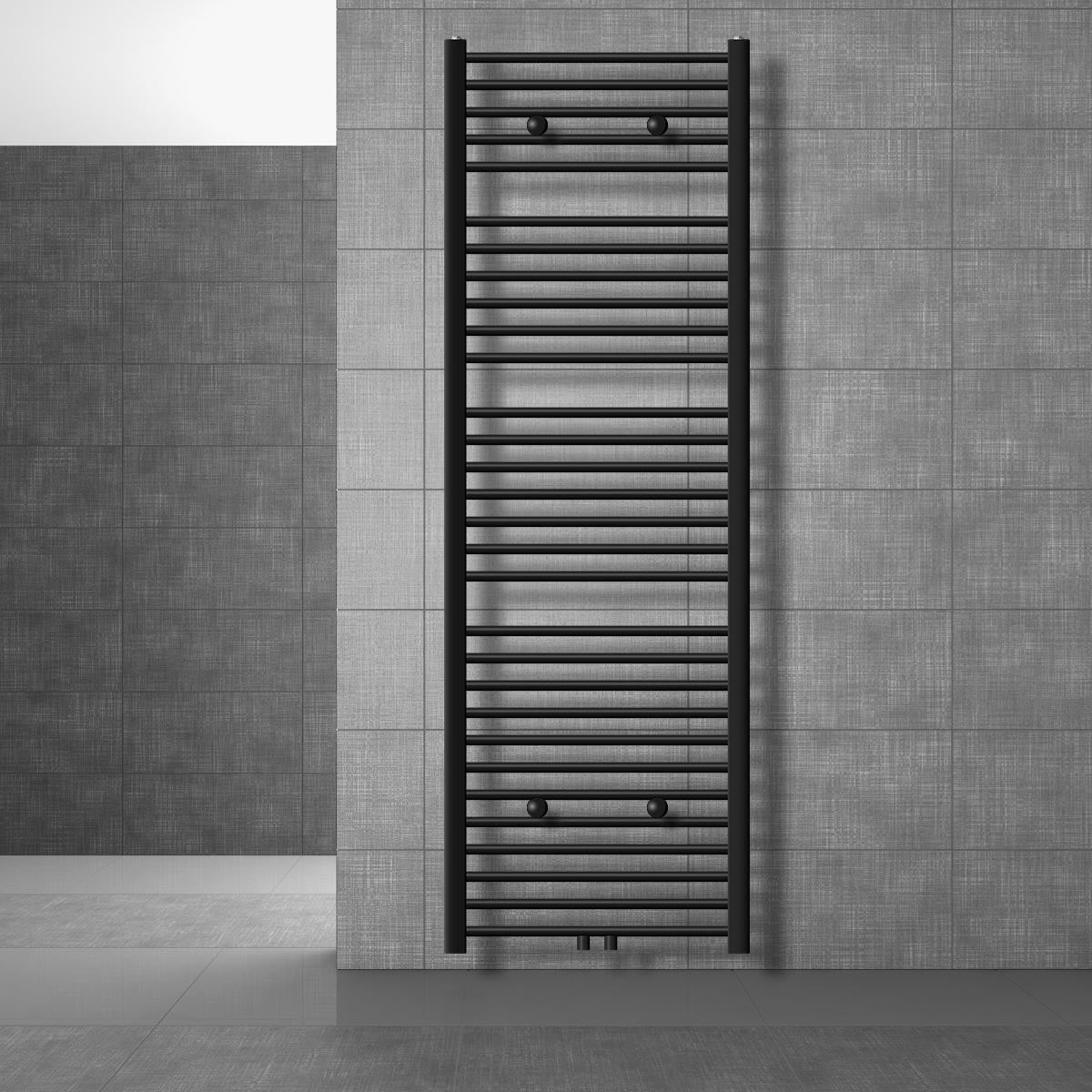 LuxeBath Sahara 600x1800 sèche-serviettes noir mat droit