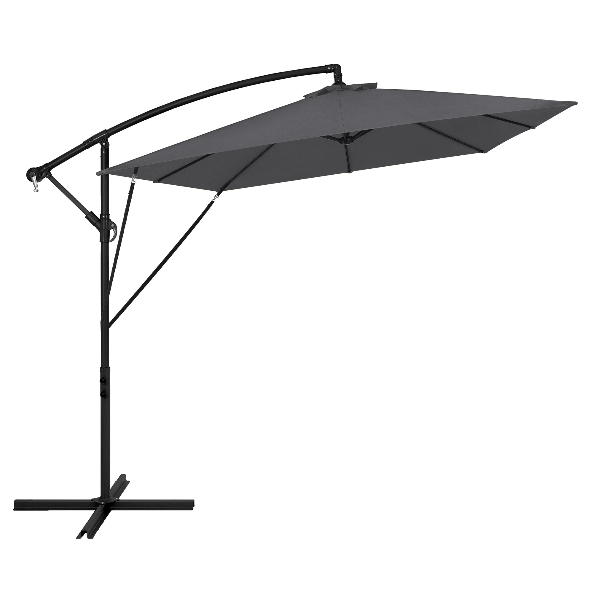 ECD Germany Garten parasol déporté LED bleu 235x235 cm alu