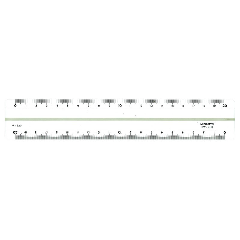 Safe Tool Fournitures de bureau Règle 2 biseaux blancs 20 cm