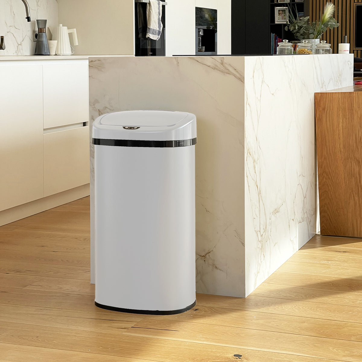 Red Deco Majestic White poubelle cuisine 58L blanc inox