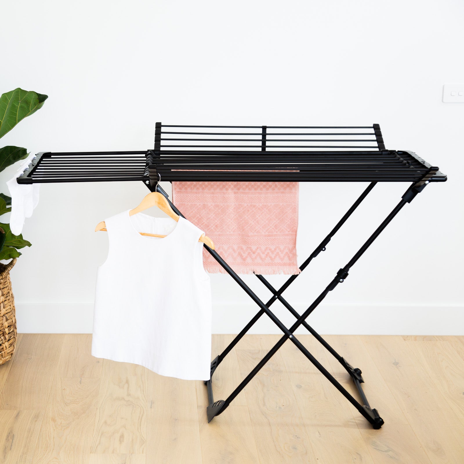 Red Deco Umea étendoir linge pliable noir 27m inox