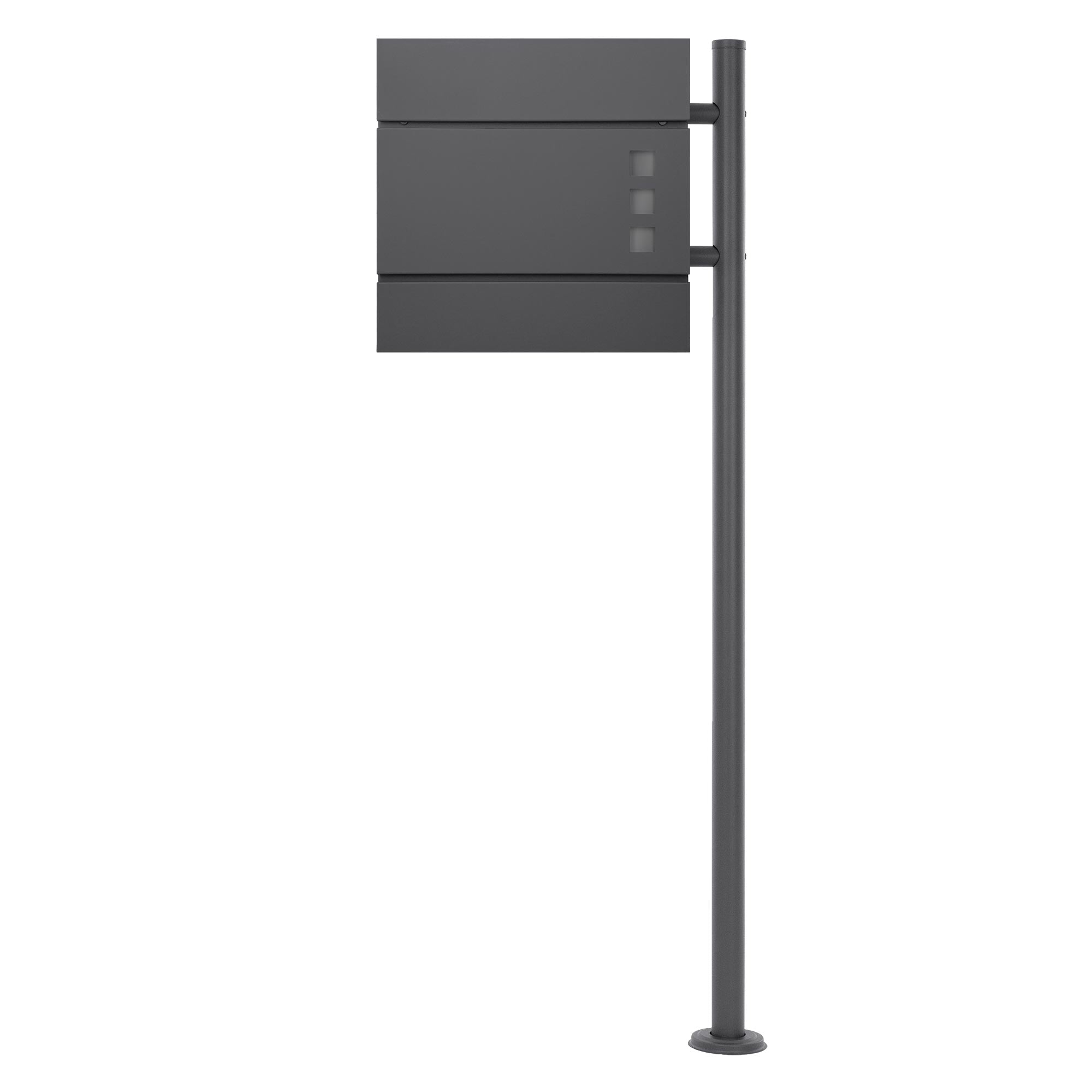 ECD Germany Boite aux lettres sur pied 120 cm noir marbre journal