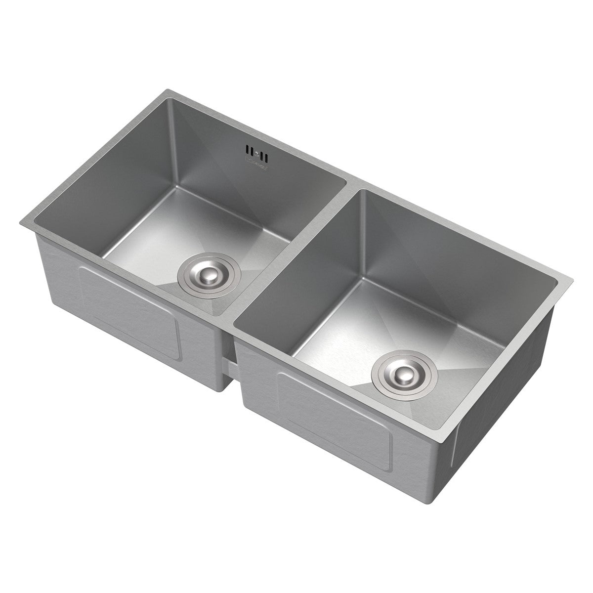 ECD Germany Sanitär Double Évier Inox Argent 2 Bacs