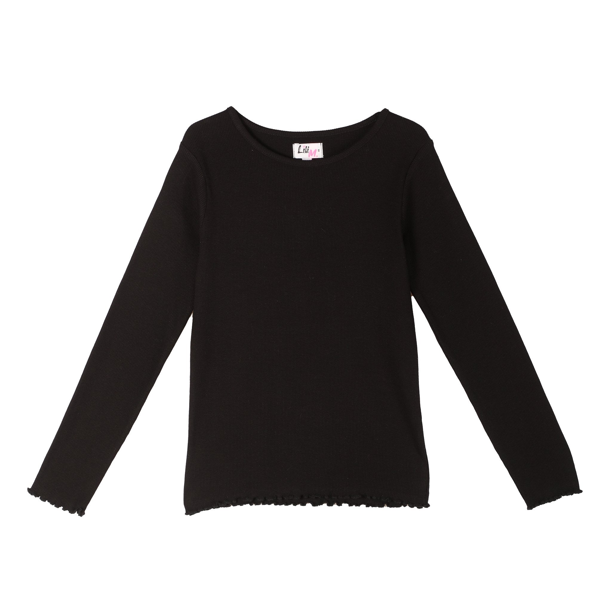 Stokomani Mode tee-shirt côtelé noir enfant 08A