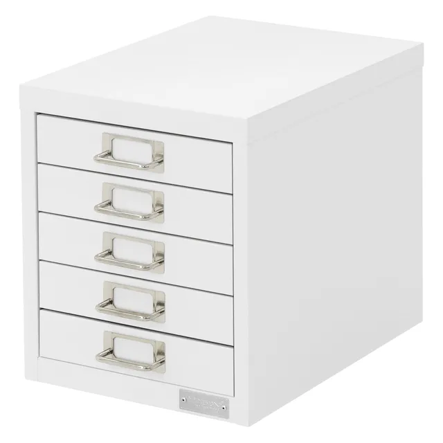 ECD Germany ML-Design caisson bureau blanc 5 tiroirs 28x38x33 cm