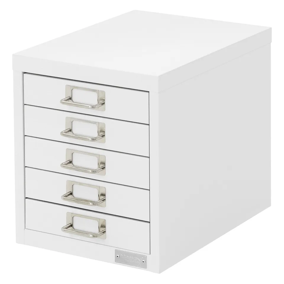 ECD Germany ML-Design caisson bureau blanc 5 tiroirs 28x38x33 cm