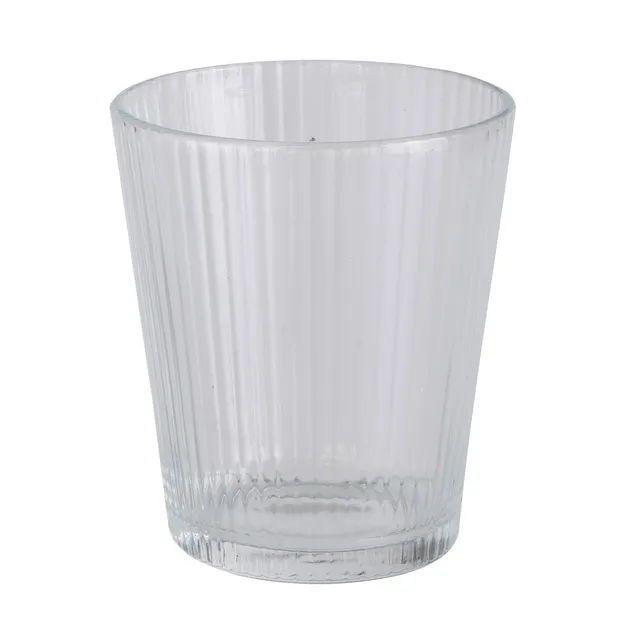 Cookeen Maison 3 gobelets striés verre transparent 330 ml