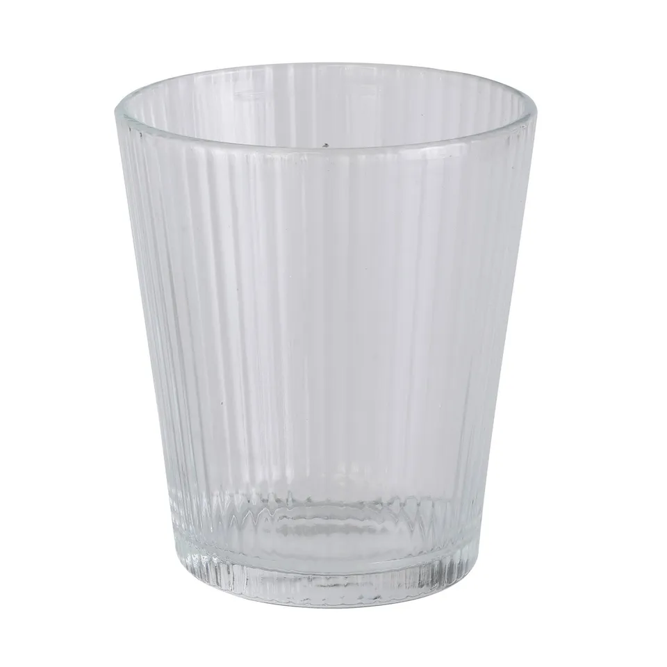 Cookeen Maison 3 gobelets striés verre transparent 330 ml