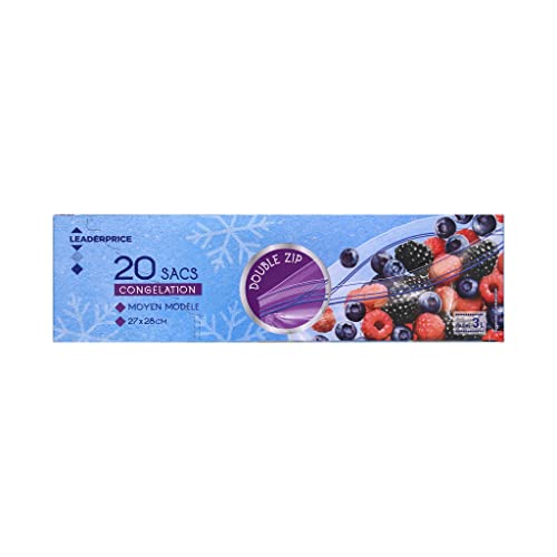 Leader Price Produits ménagers sacs congélation zip 3 L x20