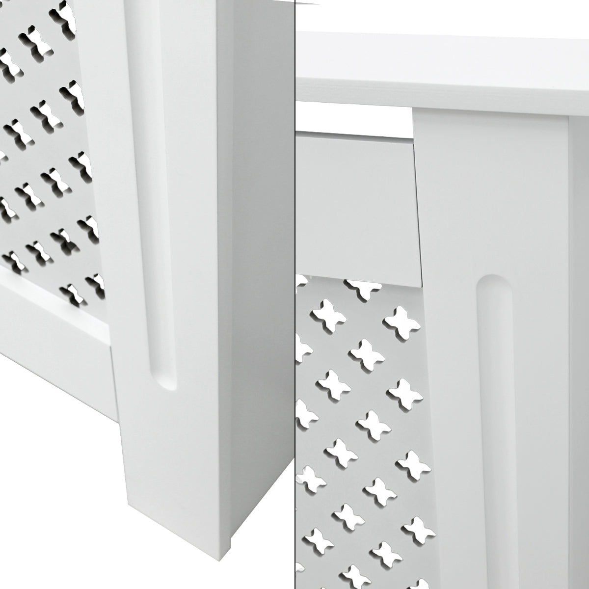 ECD Heizungen Cache-radiateur MDF 78x19x82cm Blanc Losange