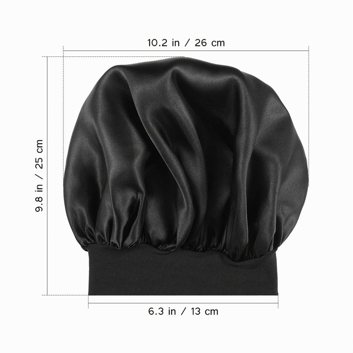 Milisten bonnet nuit satin élastique large bande noir