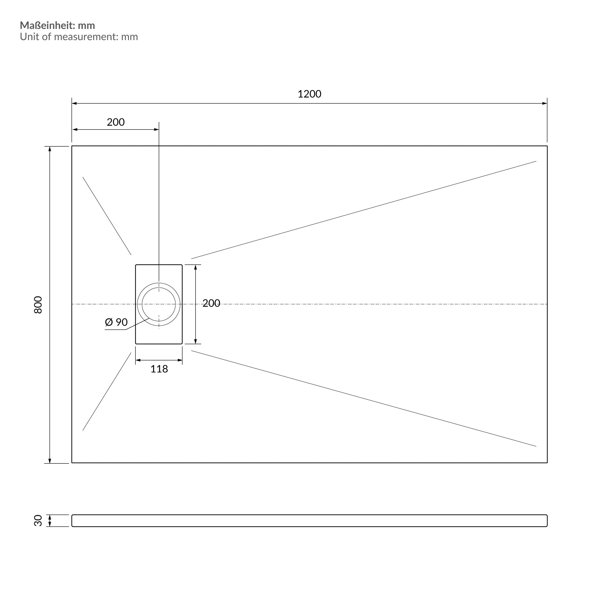 ECD Germany Sanitär receveur douche 120x80 blanc antidérapant