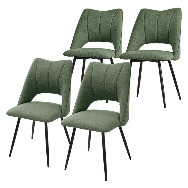 ECD Möbel chaise cuisine vert lot 4 rembourrée 120 kg