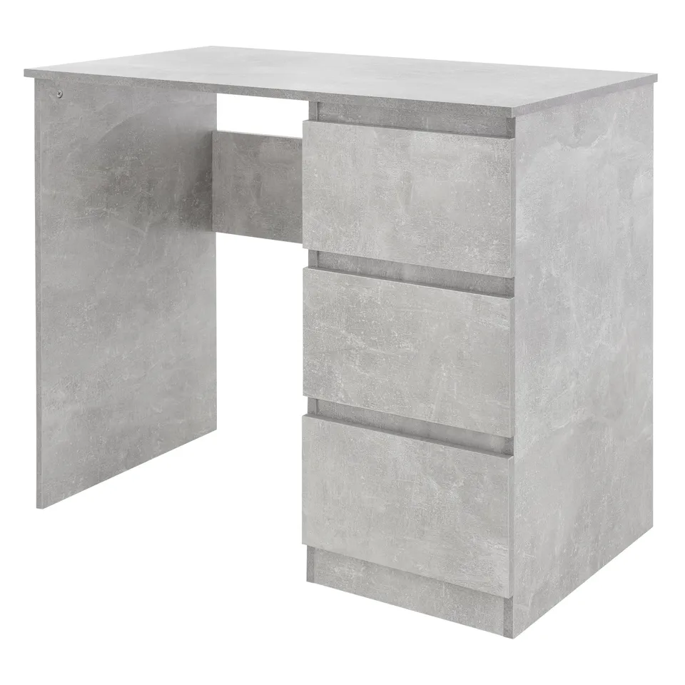 ECD Germany Möbel Bureau 3 Tiroirs Gris Bois 90x76x50 cm