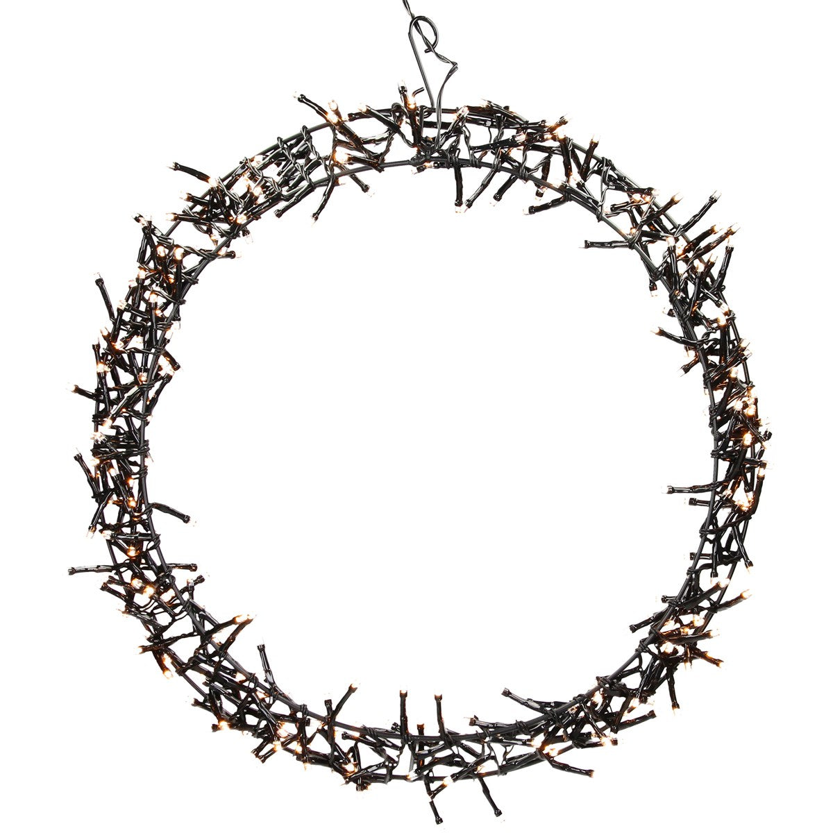 ECD Germany Couronne de Noël LED métal blanc chaud 58 cm