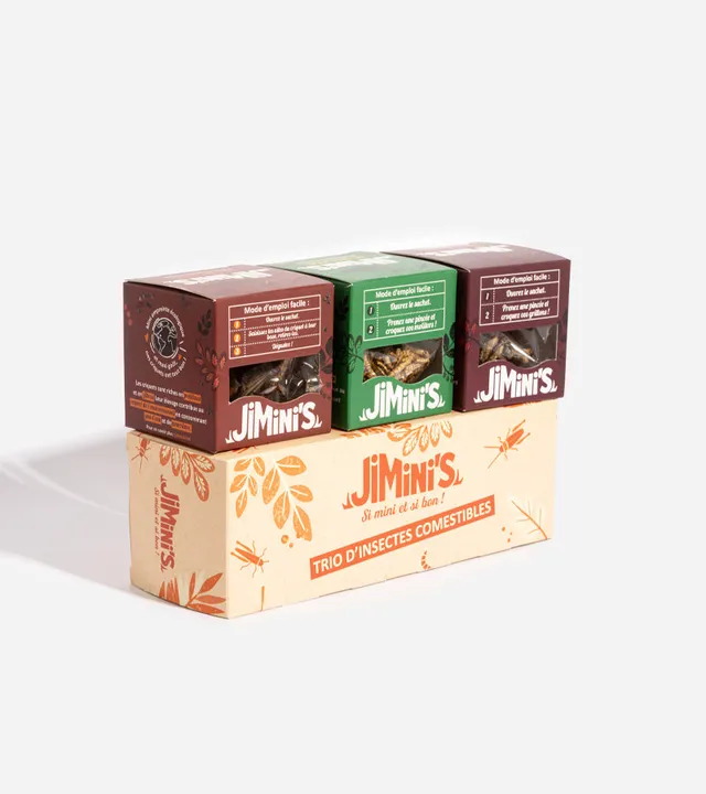 L'avant gardiste Trio d'insectes comestibles pour l'apéro coffret ver criquet