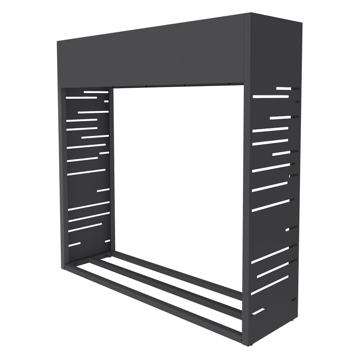 ECD Germany Garten porte-bûches 112x111 cm anthracite avec jardinière