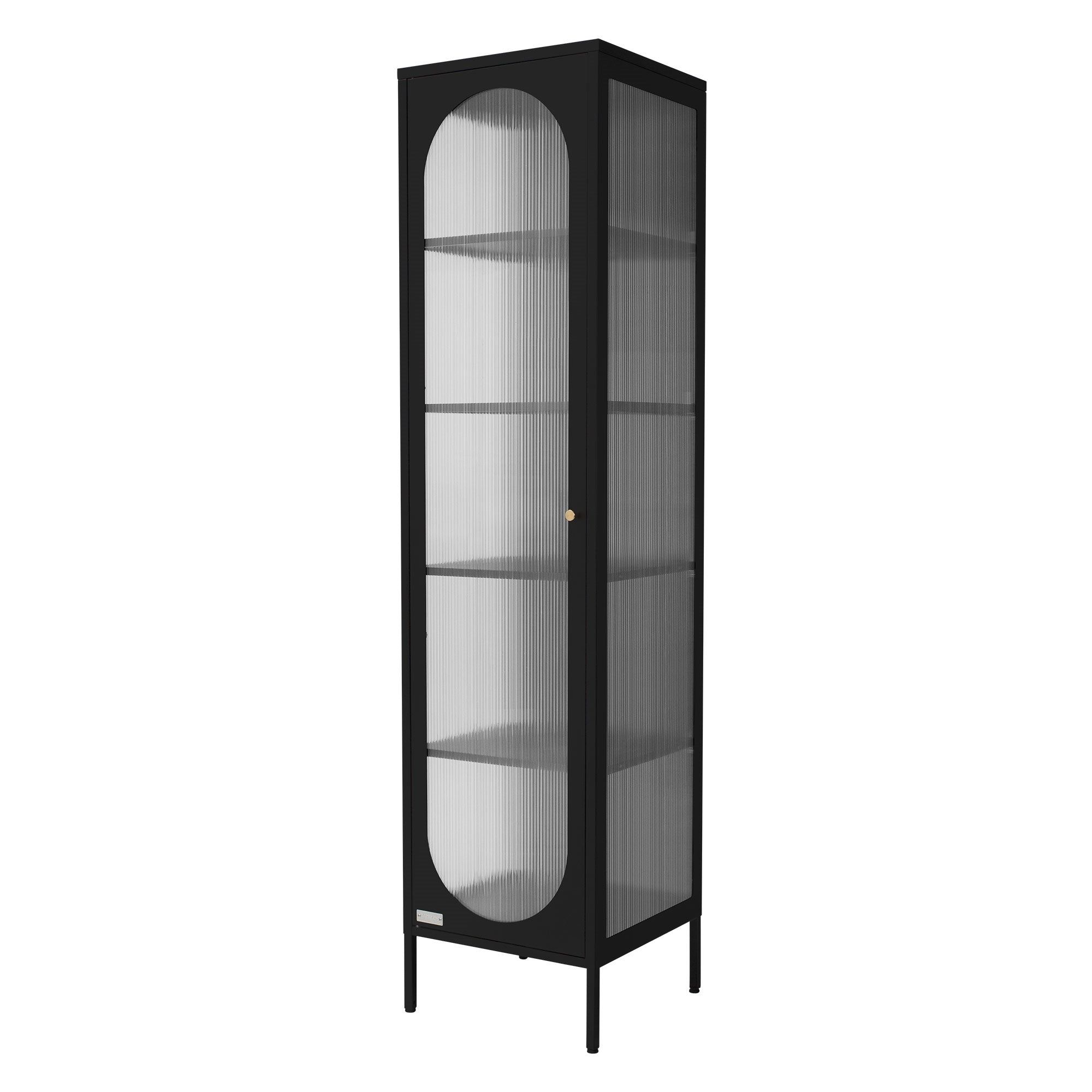 ECD Germany vitrine 42x175x40 cm noire acier 4 étagères B-Ware