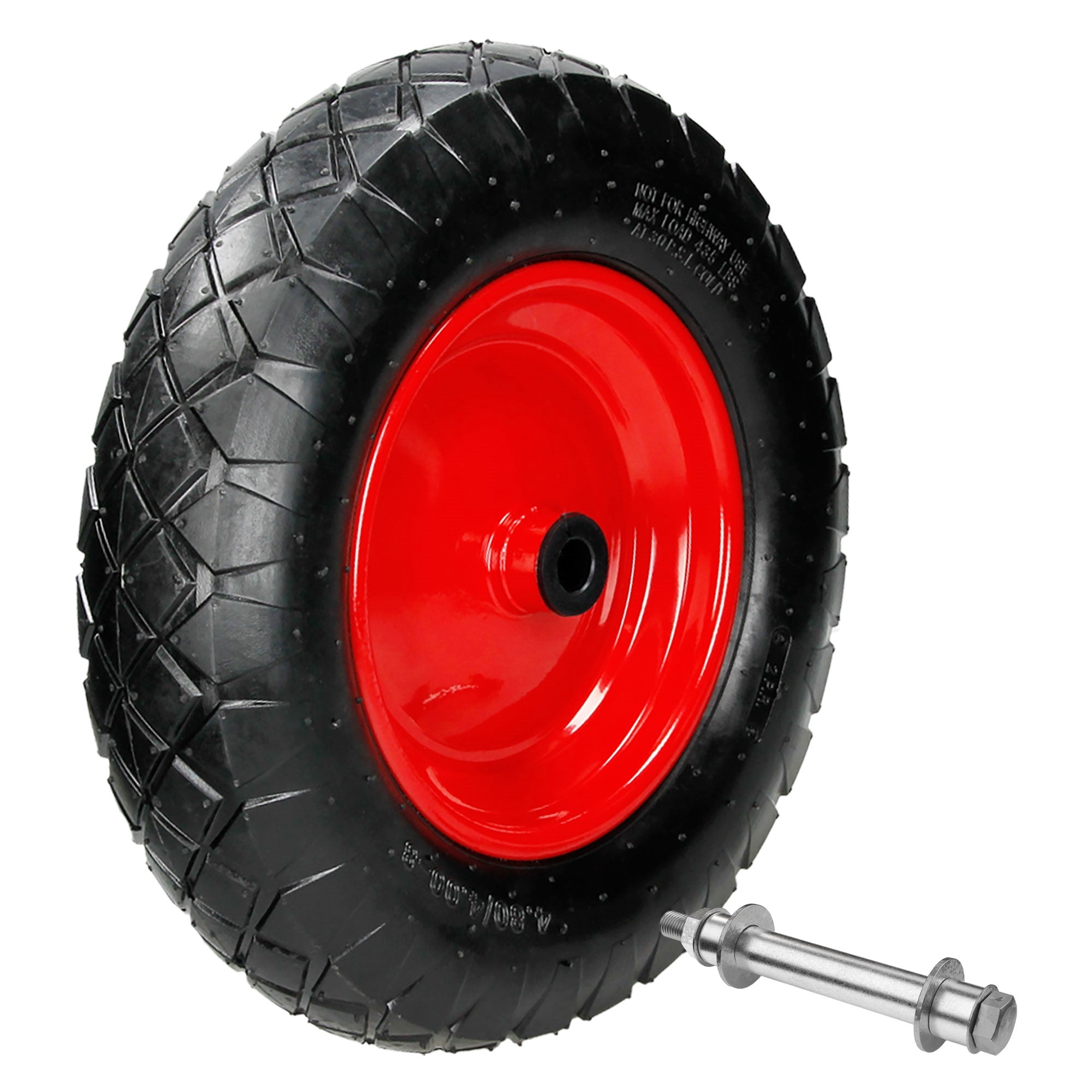ECD Germany Garten roue de brouette 390 mm lot de 4 rouge