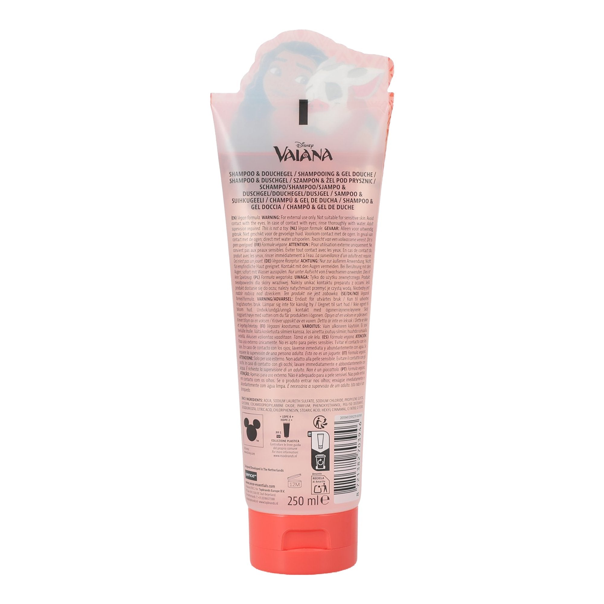 Stokomani Beauté Tube 2-en-1 shampooing gel douche Vaiana rose