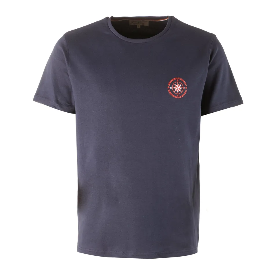 Stokomani Mode tee-shirt col rond bleu foncé homme taille M
